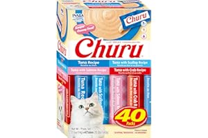 Churu Inaba Premios para Gato Snack Cremoso Variedad de Atún 40 Tubos de 14gr c/u