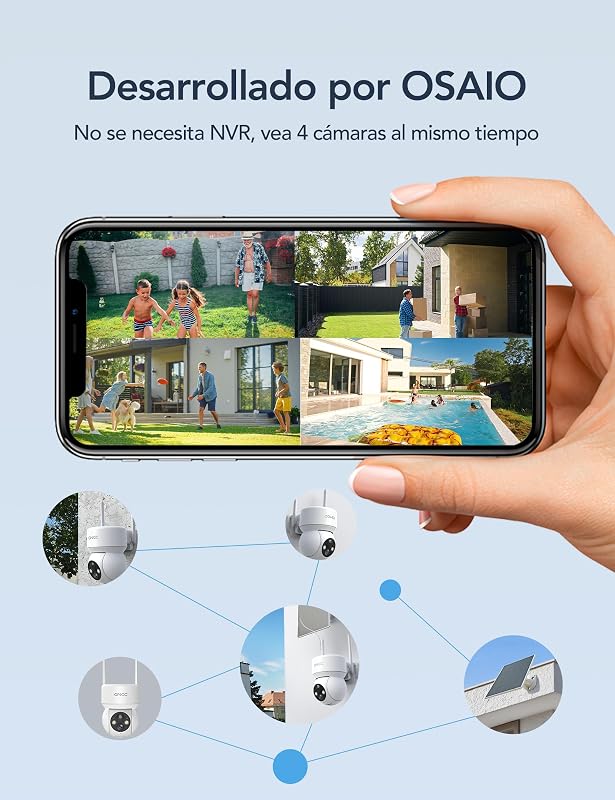 2PCS Camara Vigilancia WiFi Exterior Solar con Bateria Sin Cables — foto 6 de 8