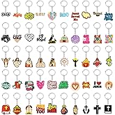 Papacharms 50PCS Jesus Keychains Christian Key Chain Cross Keychain for Christian Gift
