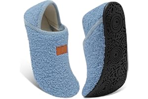 Fires Womens Mens Slippers with Rubber Sole Soft-Lightweight House Slipper Socks Around House Shoes Non Slip Indoor/Outdoor