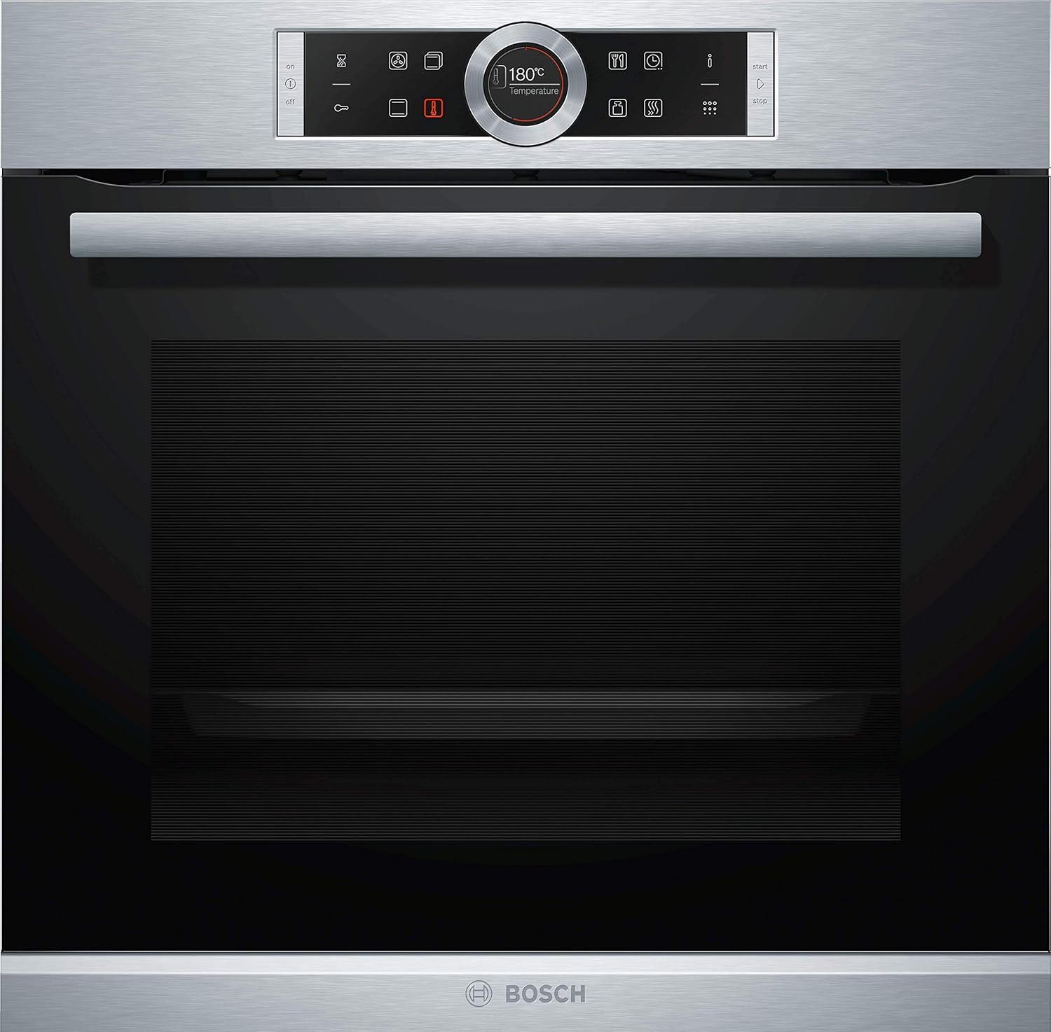 Bosch HBG675BS1 Serie 8 Einbau-Backofen / A+ / 71 L / Edelstahl / Klapptür / TFT-Display / 13 Beheizungsarten / AutoPilot 10 / EcoClean Direct / 4D Heißluft / Schnellaufheizung