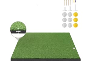 LIBERRWAY Thicken Golf Mat, 5x4ft Practice Turf, Indoor/Outdoor, Training Aid with 9 Golf Balls