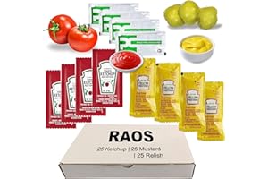 Ketchup Single Serve Portions (25) | Relish (25) | Mustard (25), RAOS bundle box