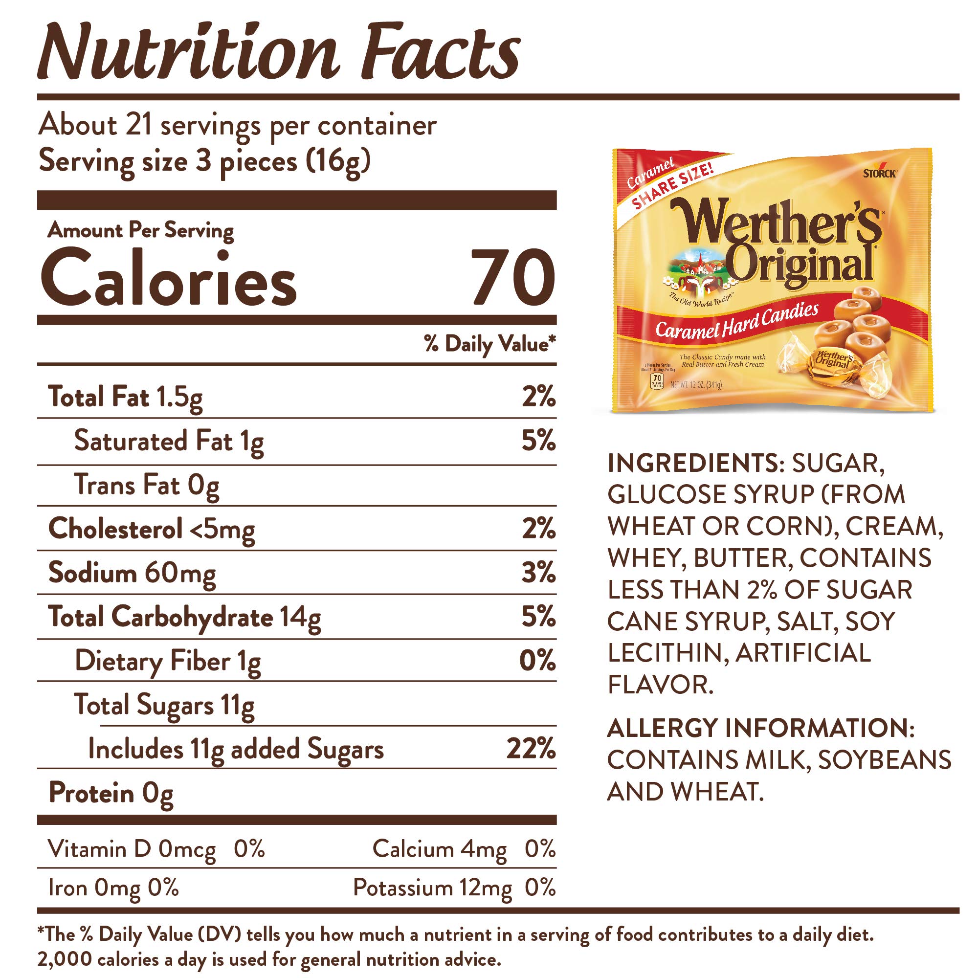 WERTHER'S ORIGINAL Caramel Hard Candies, 9 Ounce Bag, Hard Candy