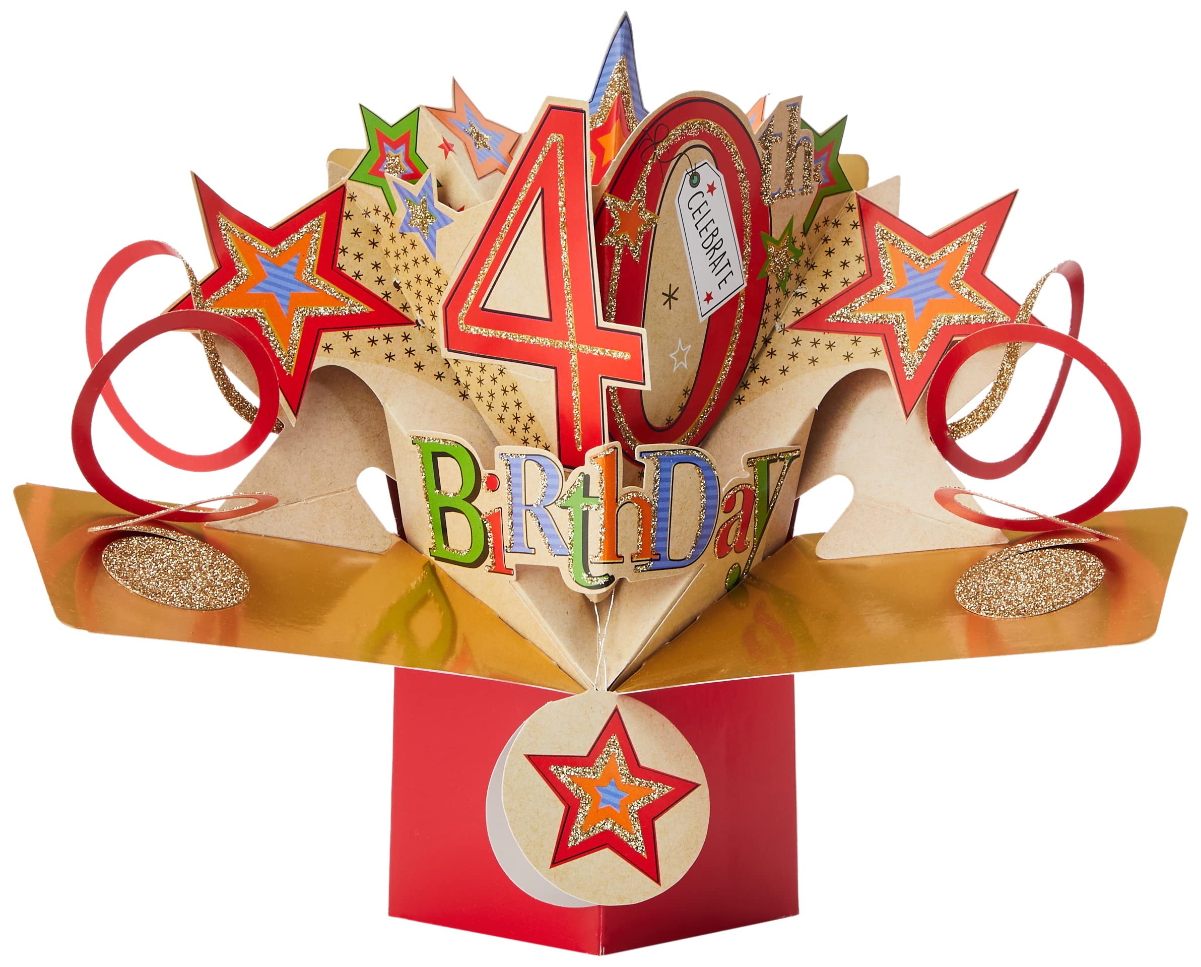 Happy 40th Birthday Pop-Up Greeting Card Original Second Nature 3D Pop Up Cards