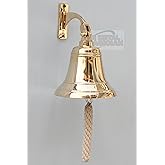 Brass Ship Bell Polished Nautical, Heavy Duty Brass Maritime Duty Watch Ships Bell by The Metal Magician