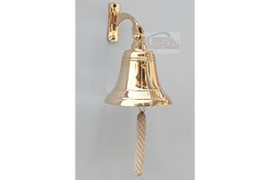Brass Ship Bell Polished Nautical, Heavy Duty Brass Maritime Duty Watch Ships Bell by The Metal Magician