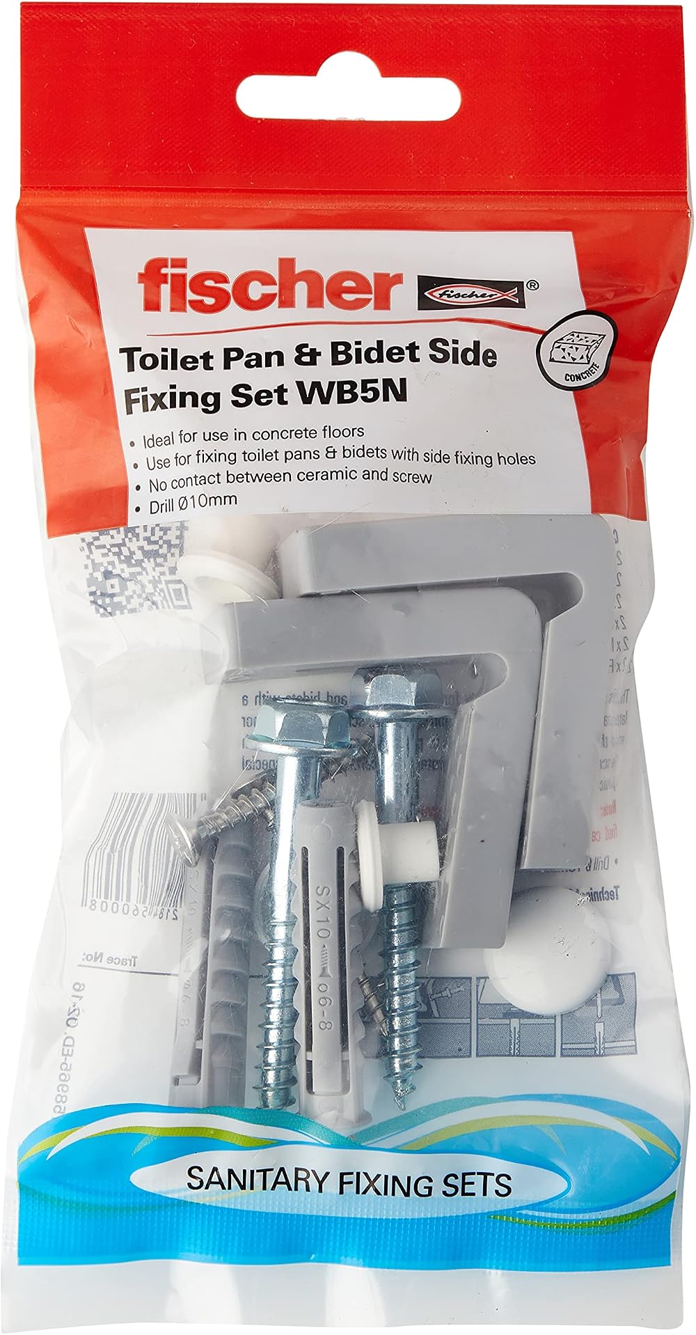 fischer WB 5N Toilet Attachment Fixing 42831 with Stainless Steel Screw