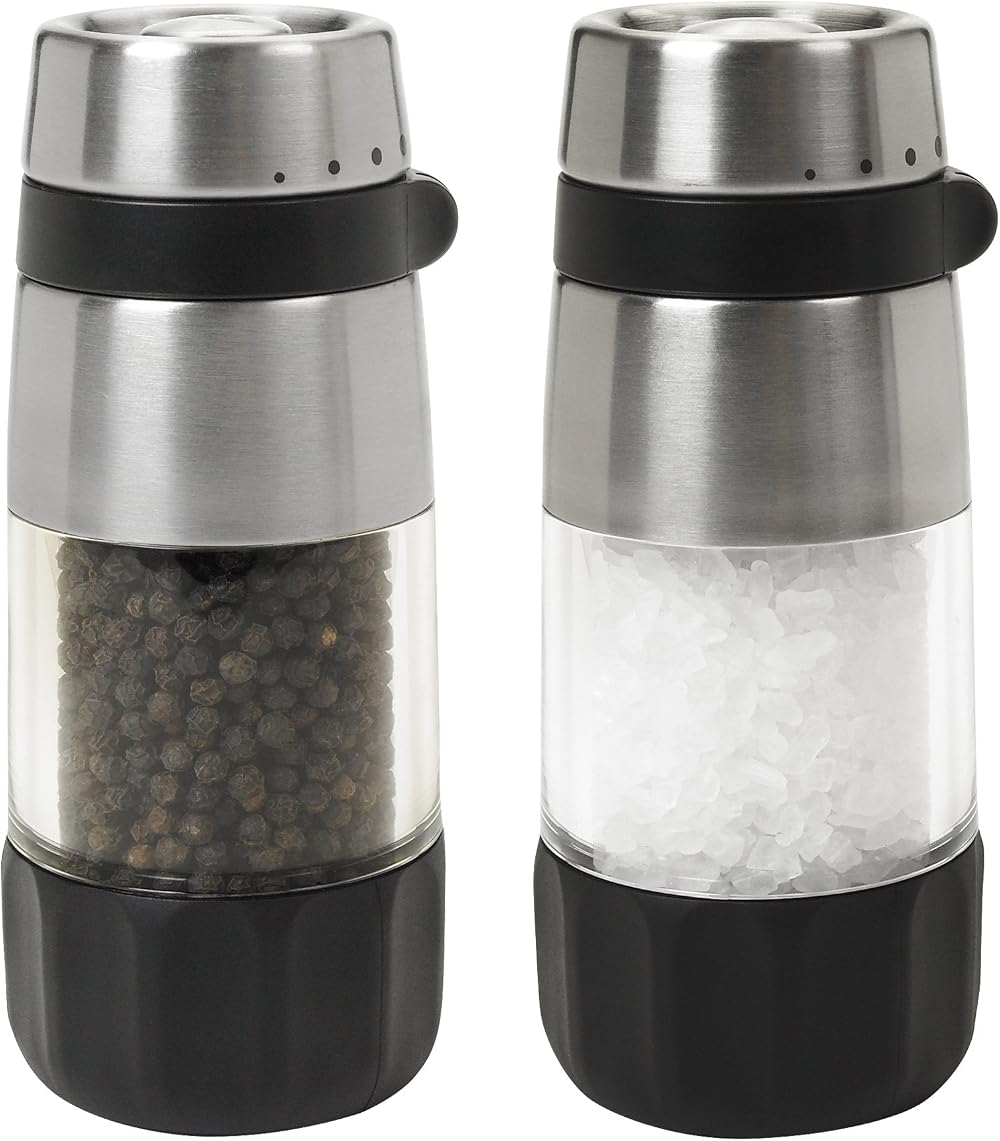 OXO Good Grips Accent Mess Free Salt Pepper Grinder Set Ceramic Grinders