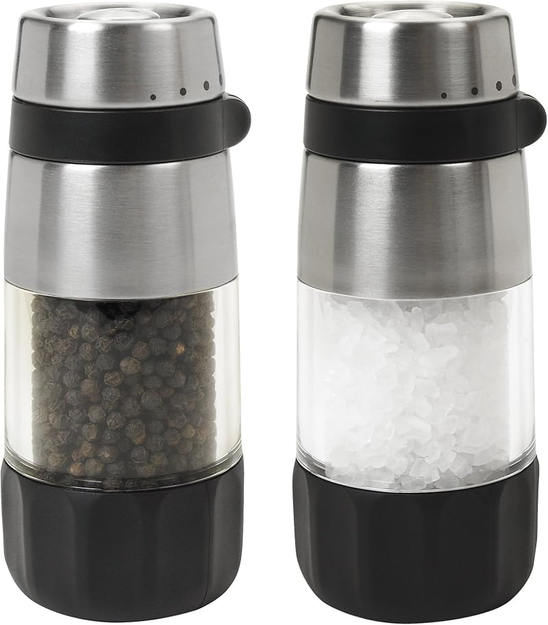 OXO Good Grips Accent Mess Free Salt Pepper Grinder Set Ceramic Grinders