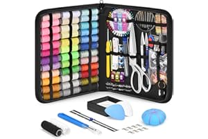 Baryfokwo Sewing Kit for Adults with Ultra Sharp Fabric Scissors, 242 Pcs Newly Upgraded Portable Travel Sewing Kit Professional Hand Needle and Thread Kit for Beginners Home Travel