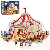 Lumibricks Traveling Circus Lighting Building-Bricks Set - The Wild West Show 1962 Pcs Collection Display Set for Adults and