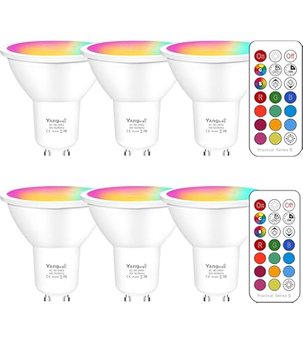 Lâmpadas LED GU10 RGB - 3 Unidades Com Controle Remoto E Modo Loop