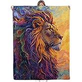 Bidesk Colorful Lion Blanket - Ultra Soft, Cozy, Lightweight, Warm & Fuzzy Flannel Throw Blankets, Ideal for Couch, Bed, Travel & Outdoor Use - for Adults Kids Women Men 60"×50"