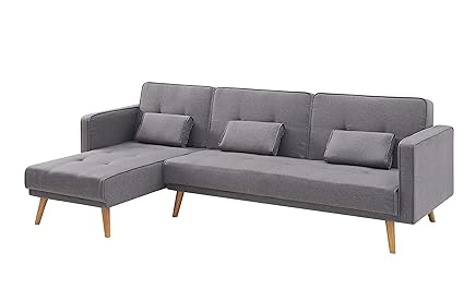 Home Detail L Shaped 3 Seater Sofa Bed Chaise With Armrests