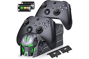 CYOYPPY Upgraded Controller Charger Station Compatible with Xbox One/Xbox Series X|S Controller with Rechargeable Battery Packs (Grey)