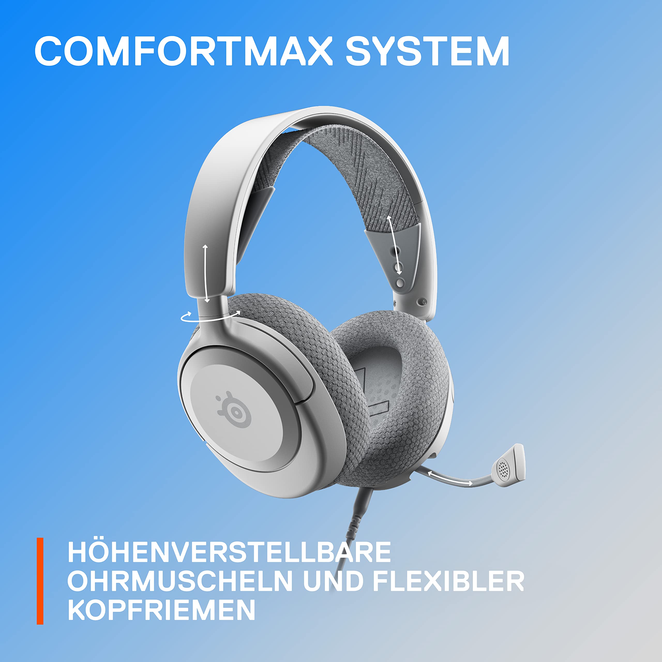 SteelSeries Arctis Nova 1P - Multi-System Gaming-Headset – Hi-Fi-Treiber – 360° Surround-Sound – Memory Foam-Ohrpolster – Mikrofon mit Geräuschunterdrückung – PS5, PS4, PC, Xbox - Weiß 7