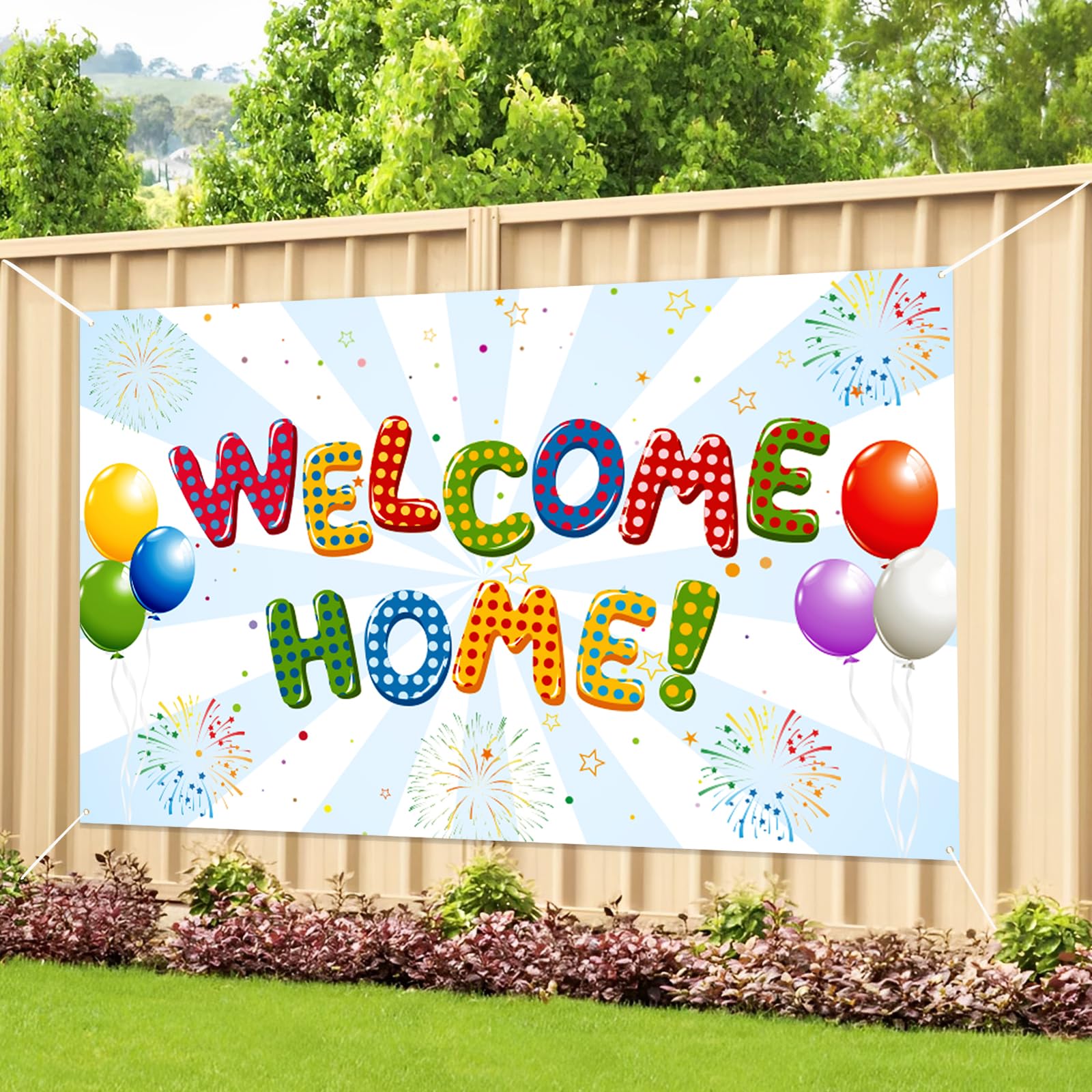 Photo 1 of Labakita Welcome Home Backdrops for Housewarming Patriotic Military Decorations, from The Hospital/Welcome Home Sign, Family Party Supplies, Welcome Back Photo Props