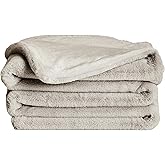 UnHide Lil’ Marsh Faux Fur Blanket - Lightweight, Soft Throw Blanket - Machine Washable - Ideal for Bed, Couch, or Reading Chair- Medium (60" x 80") Greige