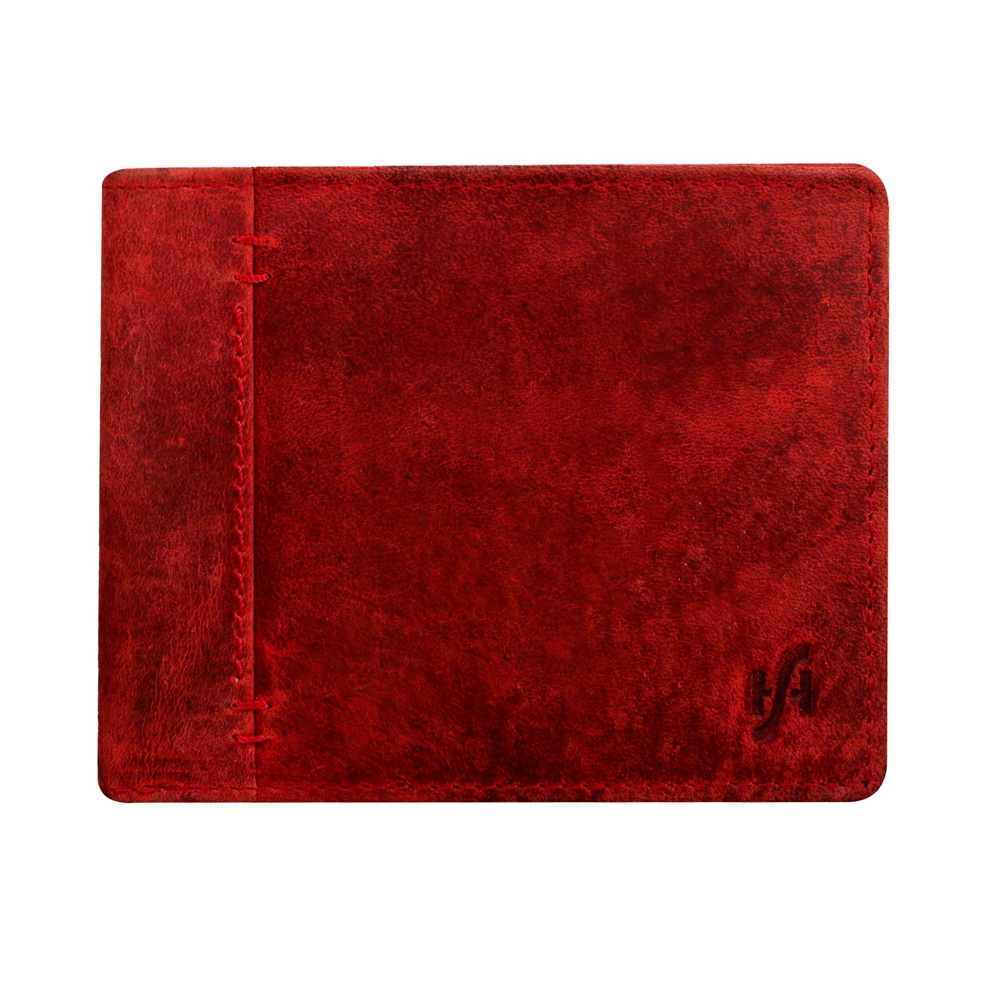 STARHIDE Wallets for Men UK - Genuine Distressed Leather RFID Blocking Wallets - Bifold Card Holder Money Organiser Wallet with Coin & ID Pocket #1055 (Red)