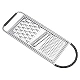 AmazonCommercial Stainless Steel Flat Cheese Grater with Non-Slip Handle and Base