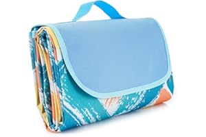 VASLON Large Picnic Blanket, Waterproof Picnic Mat, Portable Sandproof Beach Blanket for Outdoor, Camping, Hiking, Park & Con