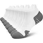 PAPLUS 6 Pairs Ankle Compression Socks for Women, Cushioned Running Socks with Arch Support, Low Cut, Targeted Compression