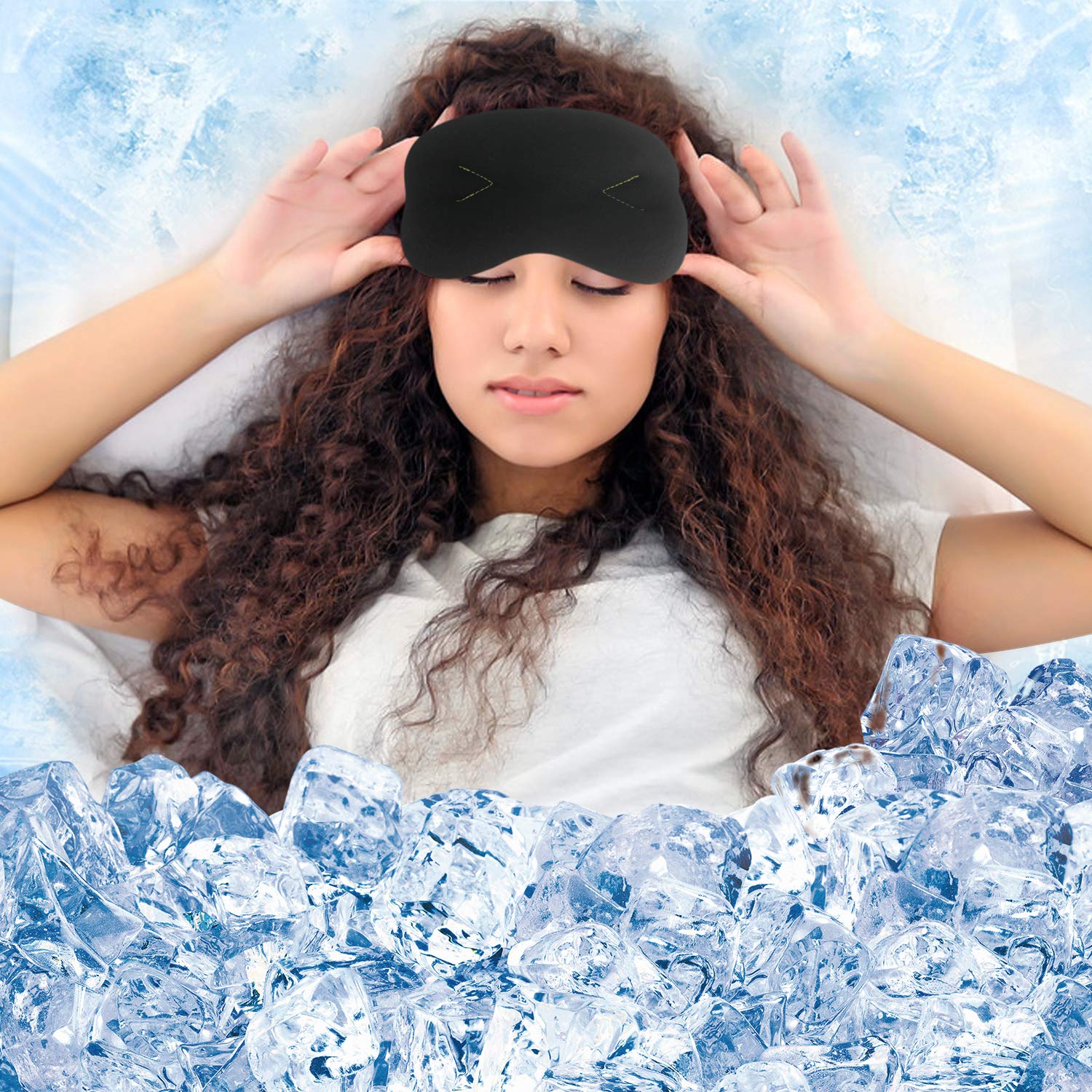 Sysrion Weighted Sleep Eye Mask Pillow, Cold Therapy Sleeping Mask for