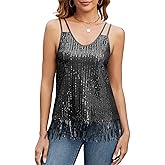 ZAFUL Women's Sequin Tops Party Club Vest Sparkling Disco Concert Outfits