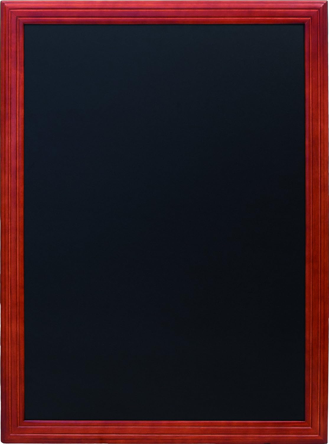 Securit Universal Hardwood Chalk Board, Lacquered Mahogany Finish, Wall Mountable, 60x80cm (WBU-M-60)