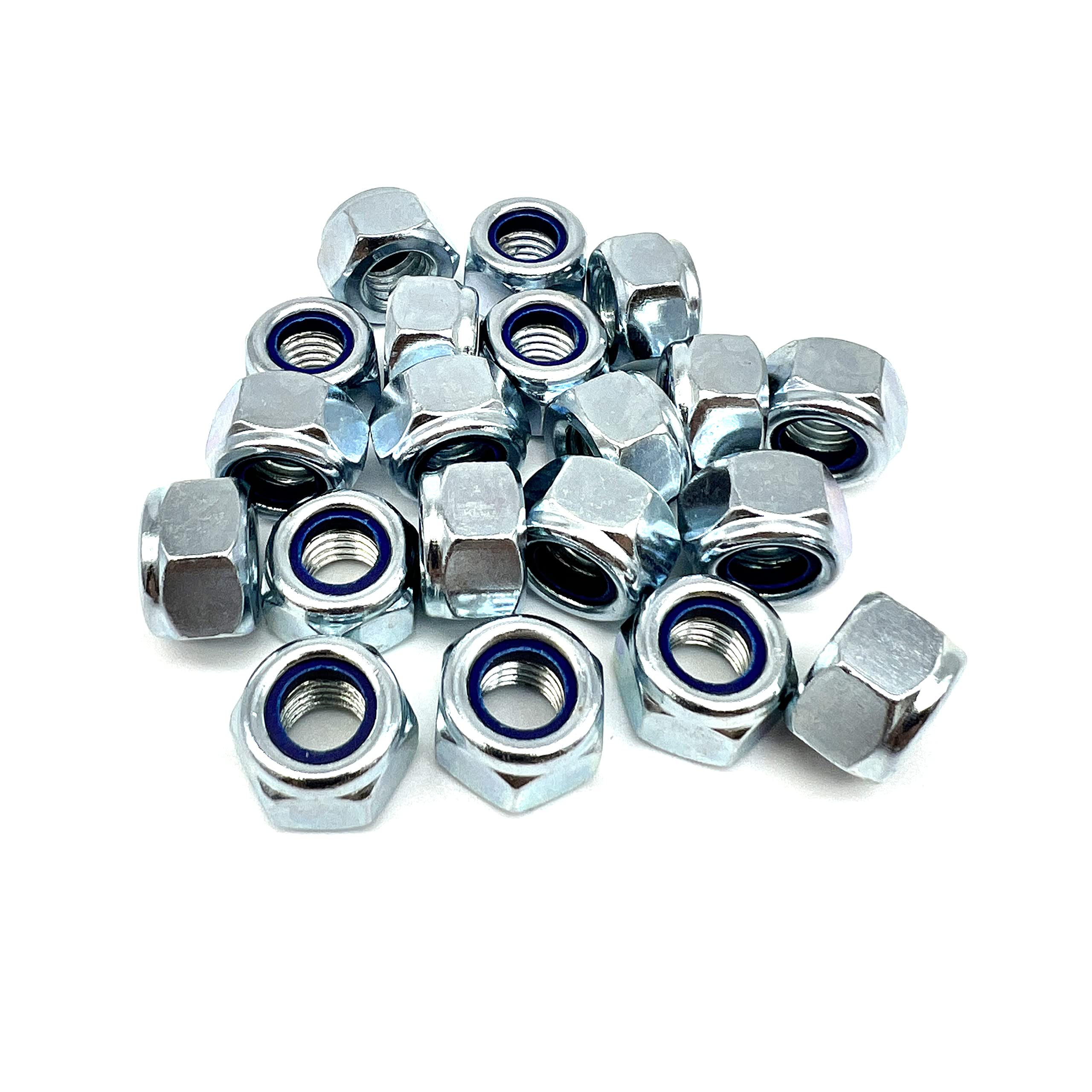 Glengor M10 Nyloc Steel Nuts, Self Locking Nuts with Nylon Inserts Type P (Pack of 20)