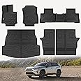 KARPAL Floor Mats Fit Toyota Rav4 2025 2024-2019 (Include Hybrid) All Weather Custom Fit TPE Toyota RAV4 Accessories Floor Liners Cargo Liner Back Seat Cover Protector Full Sets (6PCS)