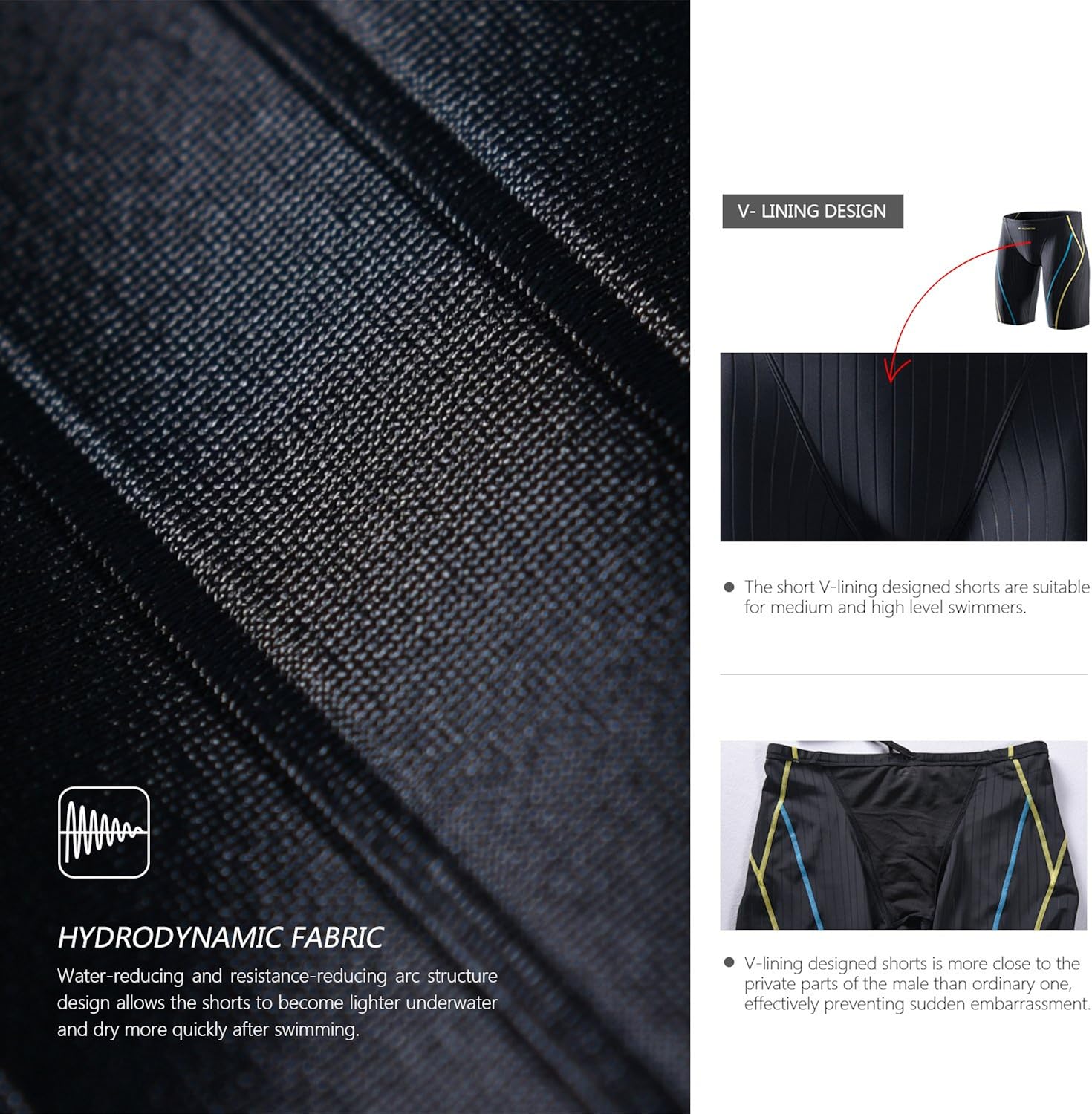 MY KILOMETRE Jammer Swimsuit Mens Solid Swim Jammers Endurance Long Racing Training Swimsuit: Clothing