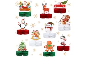 KESOTE Christmas Honeycomb Centerpieces 10 Pack Christmas Table Decoration Table Topper for Holiday Christmas Party Table Office Home Indoor Tabletop Decoration