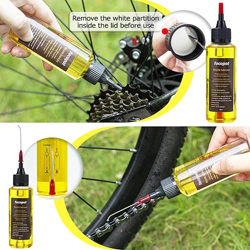 focopot Bike Chain Cleaner Kit Including Chain Oil Lubricant,Bike