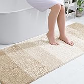 OLANLY Bathroom Runner Rugs 70x24, Extra Soft Absorbent Microfiber Bath Rugs, Rubber Backing, Quick Dry, Washable Bath Mats for Bathroom Floor, Tub and Shower, Home Decor Accessories, Light Beige