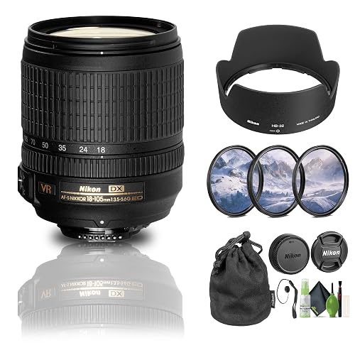 Nikon 18-105mm F/3.5-5.6 AF-S DX VR Lens (Renewed) - For Nikon DSLR Cameras
