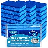 HOMEXCEL Sponges Kitchen 24 Pack, Non Scratch Scrub Dish Sponge for Dishes | Dual Sided Cleaning Sponges for Washing Dish &amp; Non-Stick Cookware, Blue Cellulose Sponge for Sink, Kitchen, Household