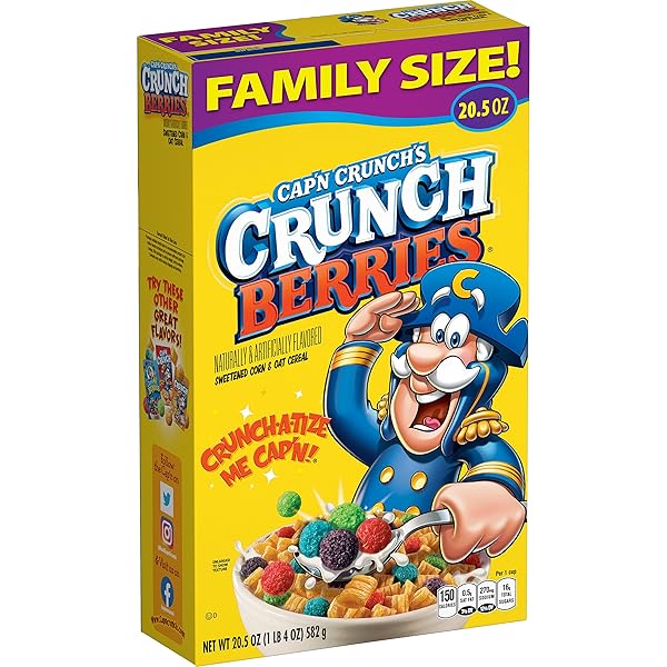 CAP’N CRUNCH CEREAL, CRUNCH BERRIES, 20.5OZ BOX