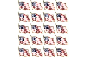 Bassion 20 PCS American Flag Lapel Pin Waving for Veterans Independence Memorial Day 4th of July Decor USA Flag Pins Accessaries