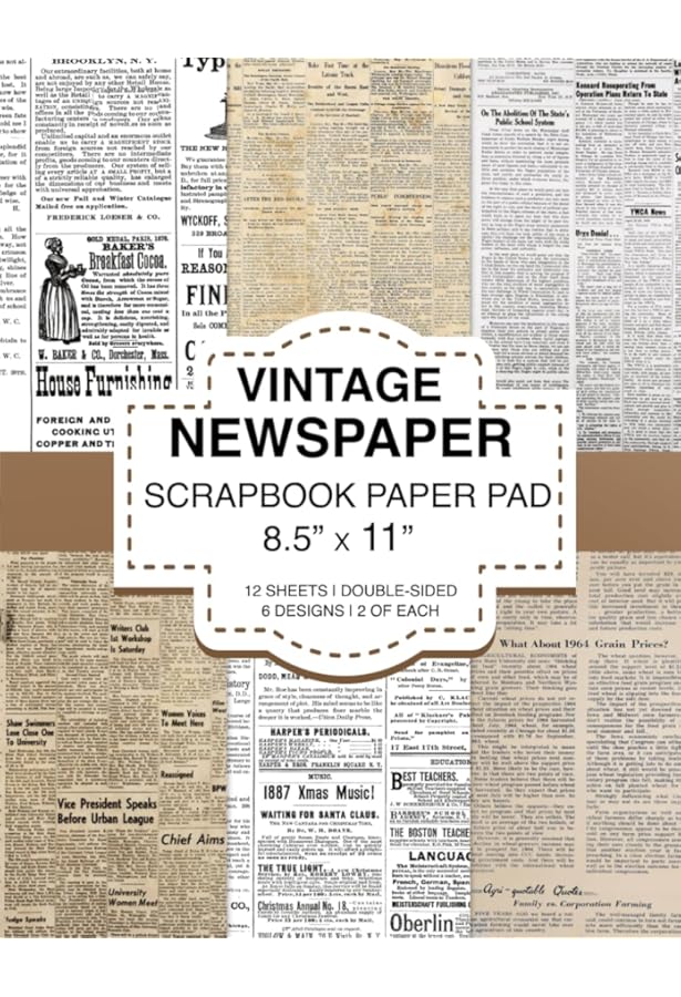 Old Newspaper Scrapbook Paper: Vintage Newspaper Texture