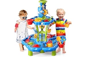 3 in 1 Water Table for Toddlers 3-5 4-8, Summer Outdoor Beach Outside Backyard Activity Sensory Kids Sand and Water Table, Bi