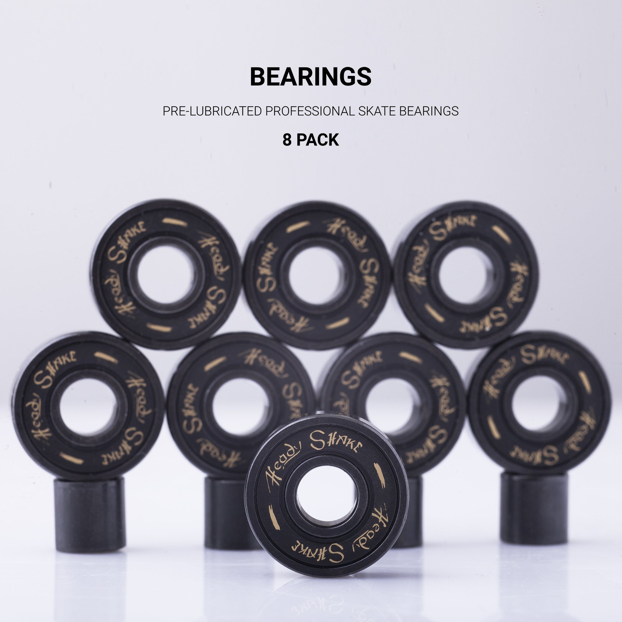 Heady Shake Pro Skateboard Bearings Fastest Premium 608rs Titanium