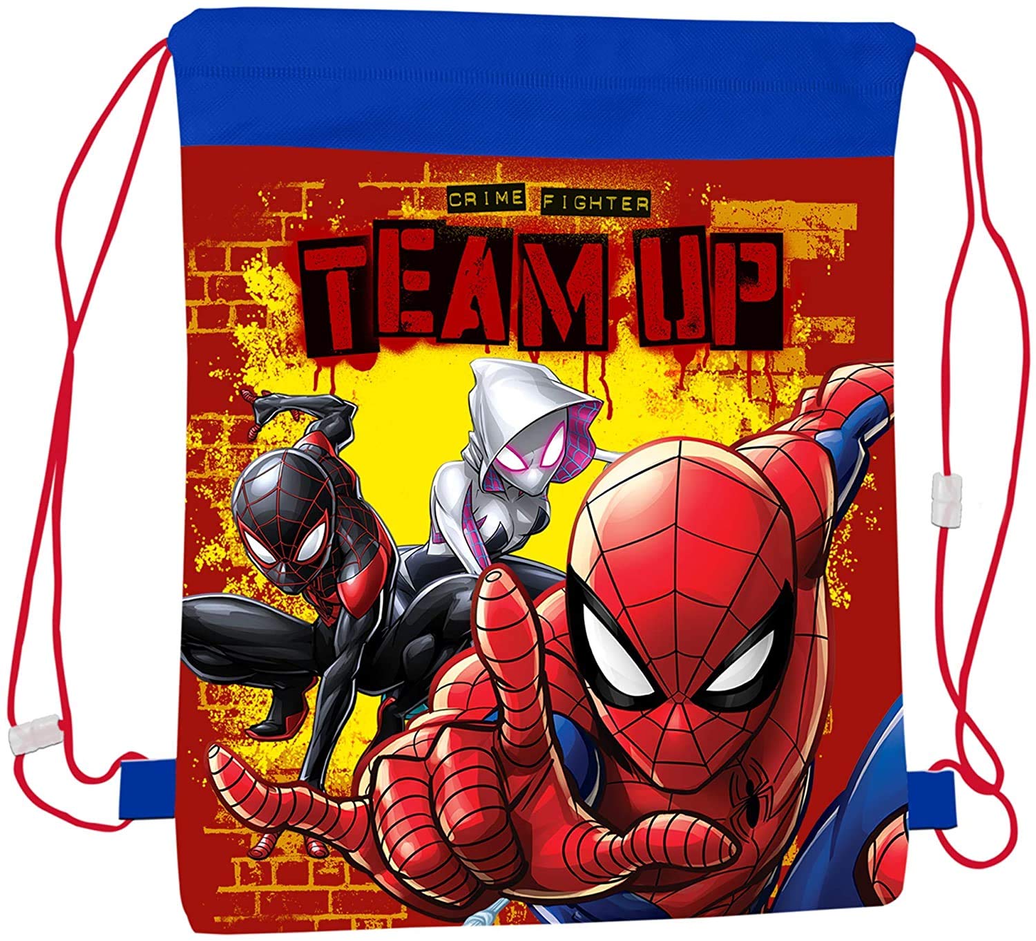 Spiderman Team Up Children's Character Pull String School Gym Shoe Swim P.E. Bag