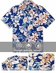 COOFANDY Mens Hawaiian Shirt Short Sleeve Floral