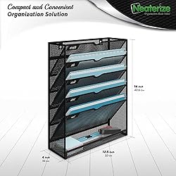 NEATERIZE Mail Organizer for Wall -Heavy-Duty Mesh