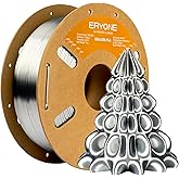 ERYONE Silk Filament PLA+ 1.75mm Upgraded Shiny 3D Printer Filament, Gloss Finish, Fit Most FDM Printer Stable Printing,1kg (2.2LBS)/Spool, Silver