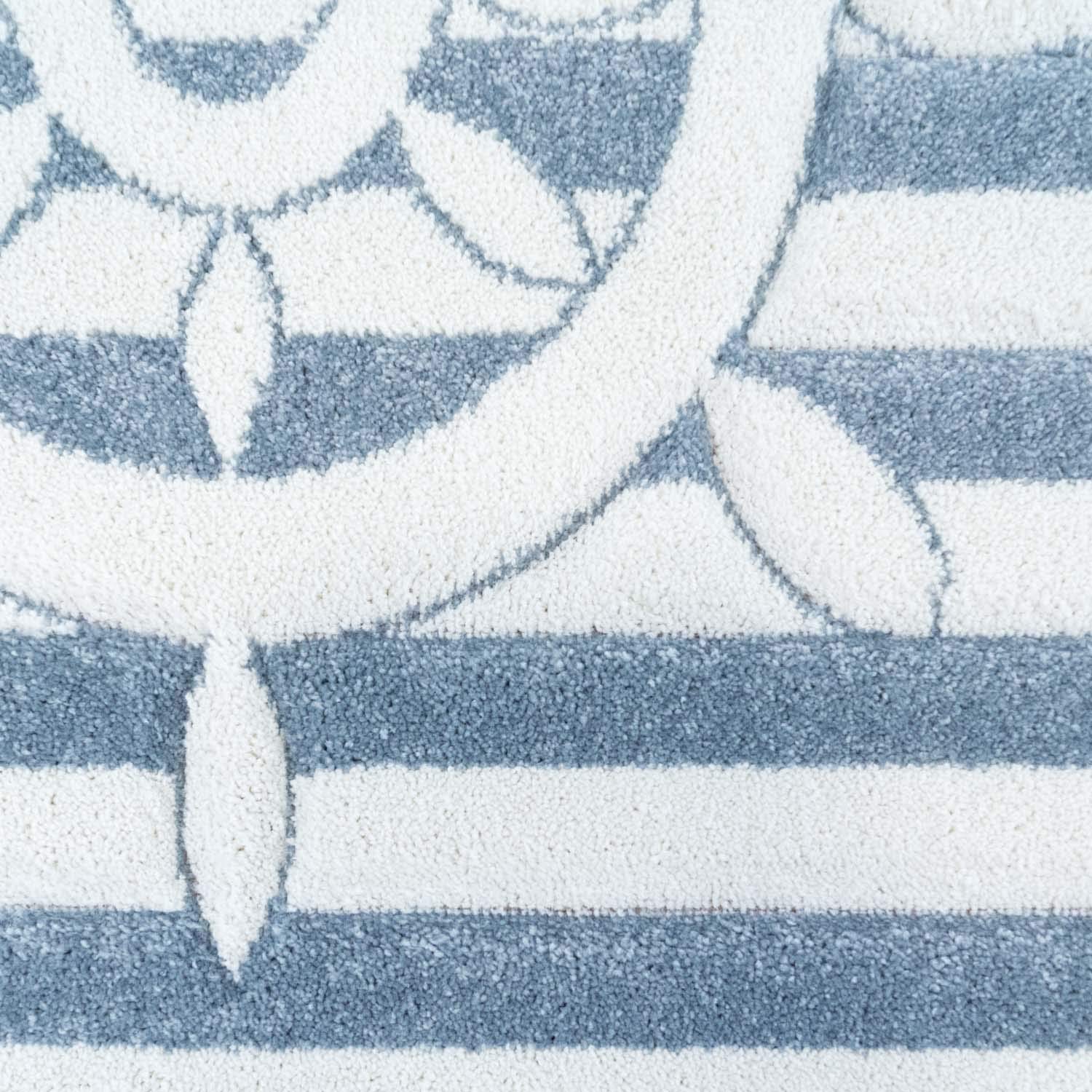 blue and white nursery rug