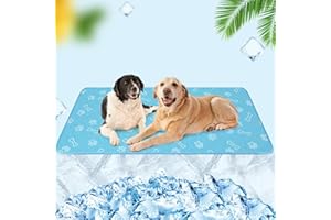 BEAUTYZOO Upgraded Dog Self Cooling Mat Ice Silk Chill Pads for Small Medium Large Dogs Summer Reusable Pet Training Pad Absorbent Non Slip Mat for Kennels, Crates & Beds,X Large 28IN x 47IN