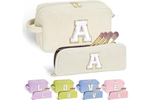 YOOLIFE Initial Travel Makeup Bag Cosmetic Bag - Teen Girl Gifts Trendy Stuff Friend Birthday Gifts for Women Teen Girl Kids